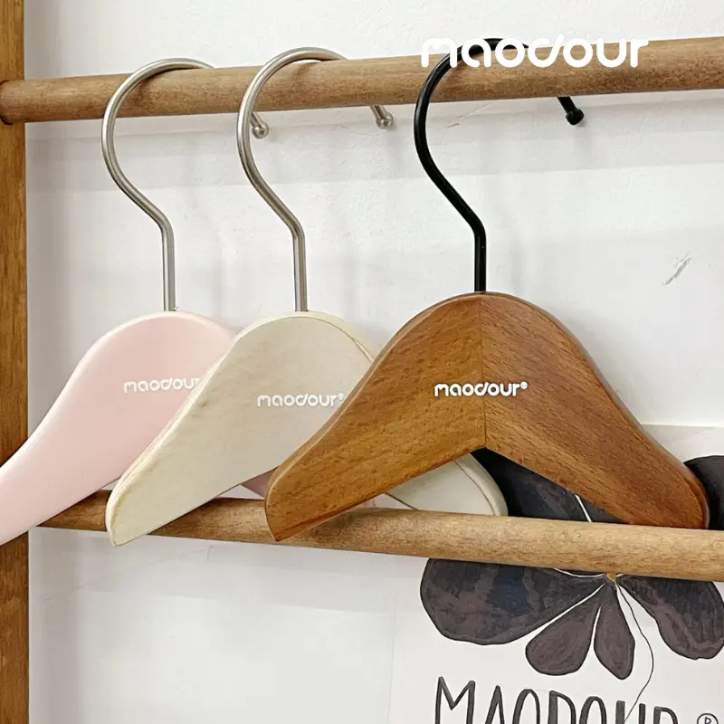 small space pet storage - Vintage Mini Wooden Pet Clothes Hangers